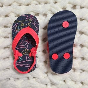 Cat & Jack Toddler Boys Shark Flip Flop Sandals| Shoes| Size 5-6